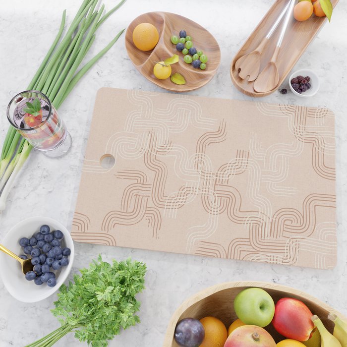 calming essentials traces pale mocha mousse Cutting Board Gallery Image 2