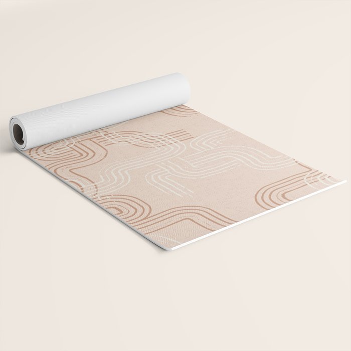 calming essentials traces pale mocha mousse Yoga Mat Gallery Image 2