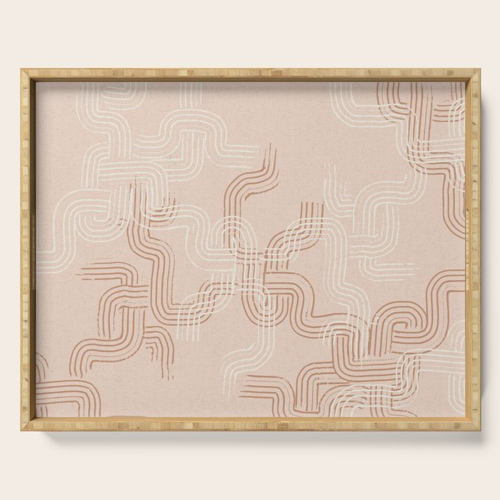 calming essentials traces pale mocha mousse Serving Tray Gallery Image 1