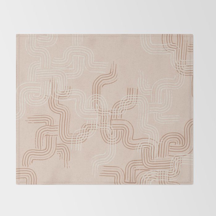 calming essentials traces pale mocha mousse Throw Blanket Gallery Image 2