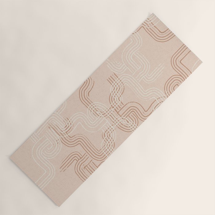 calming essentials traces pale mocha mousse Yoga Mat Gallery Image 1