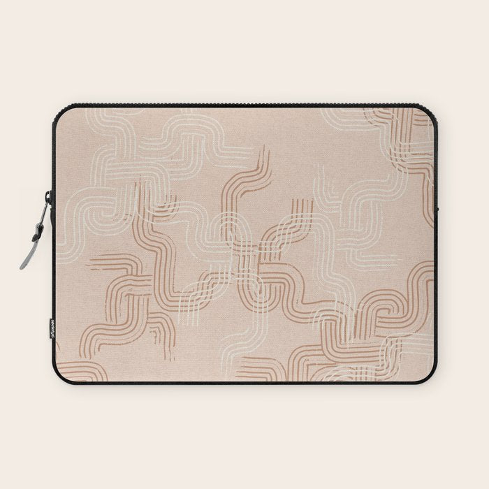 calming essentials traces pale mocha mousse Laptop Sleeve Gallery Image 1