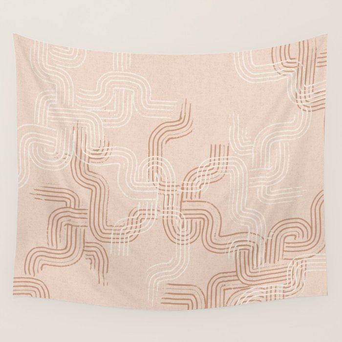 calming essentials traces pale mocha mousse Wall Tapestry Gallery Image 1