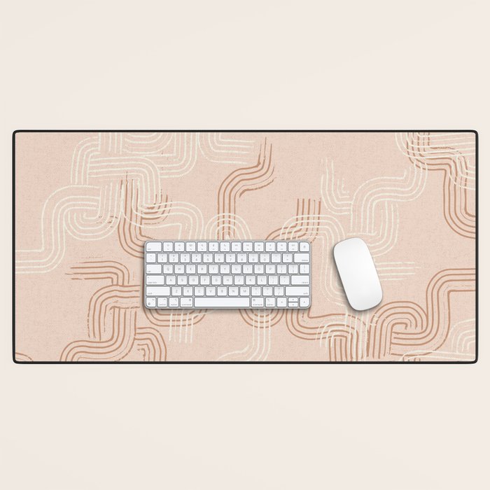 calming essentials traces pale mocha mousse Desk Mat Gallery Image 1