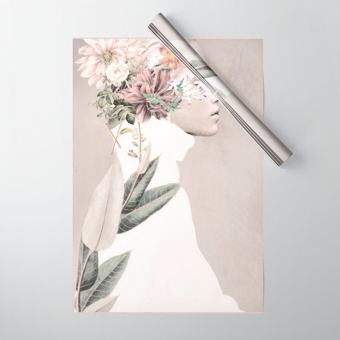 Floral Portrait 33 Wrapping Paper Gallery Image 1