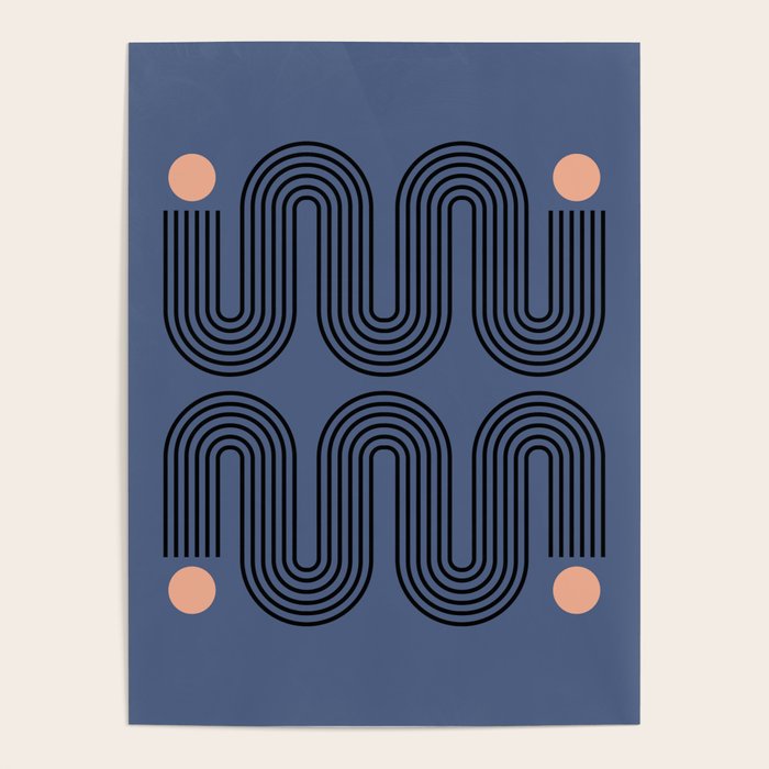 Abstraction_NEW_SUN_BLUE_LINE_POP_ART_Minimalism_0222A Poster Gallery Image 1