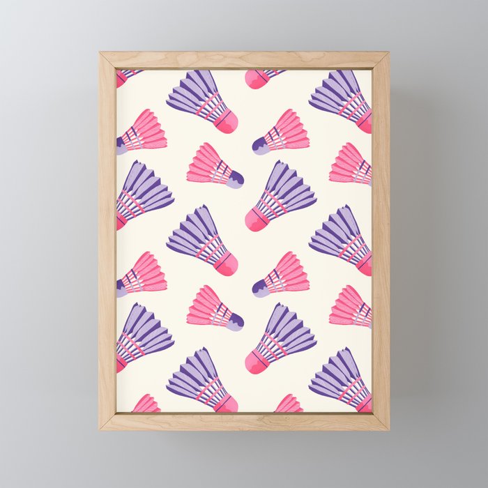 Pink and purple badminton birdies Mini Art Print Gallery Image 1