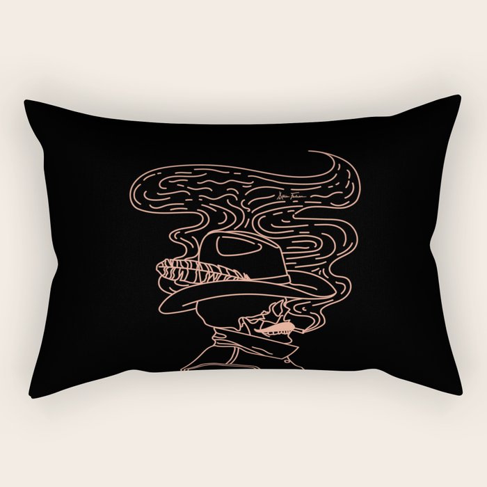 Love or Die Tryinâ Cowhand - Black & Pink Rectangular Pillow Gallery Image 2