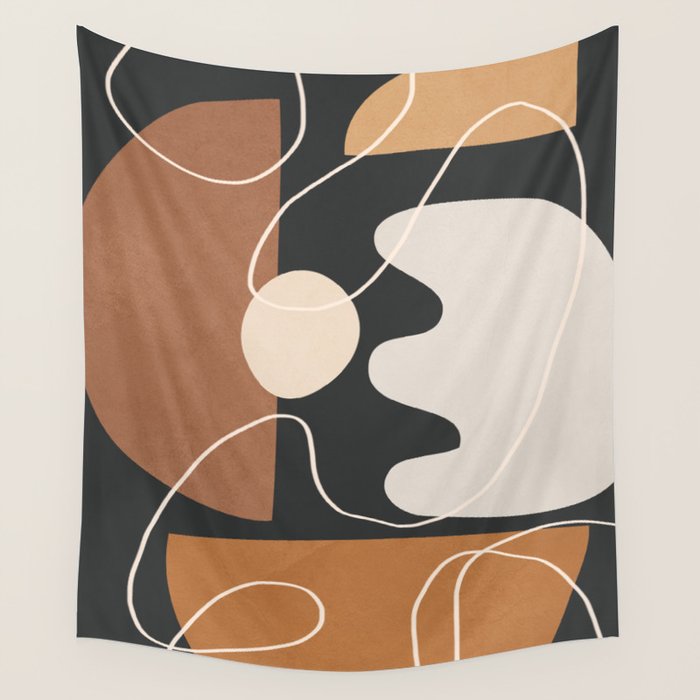 Minimal Colorful Abstract Shapes 5 Wall Tapestry Gallery Image 4