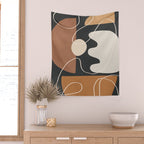 Minimal Colorful Abstract Shapes 5 Wall Tapestry Gallery Image 2