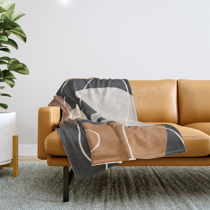 Minimal Colorful Abstract Shapes 5 Throw Blanket Gallery Image 1