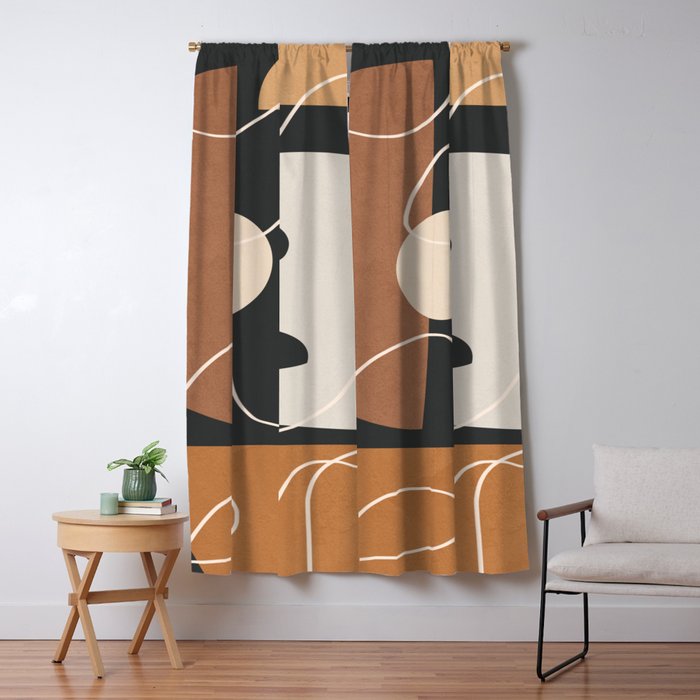 Minimal Colorful Abstract Shapes 5 Window Curtain Gallery Image 1