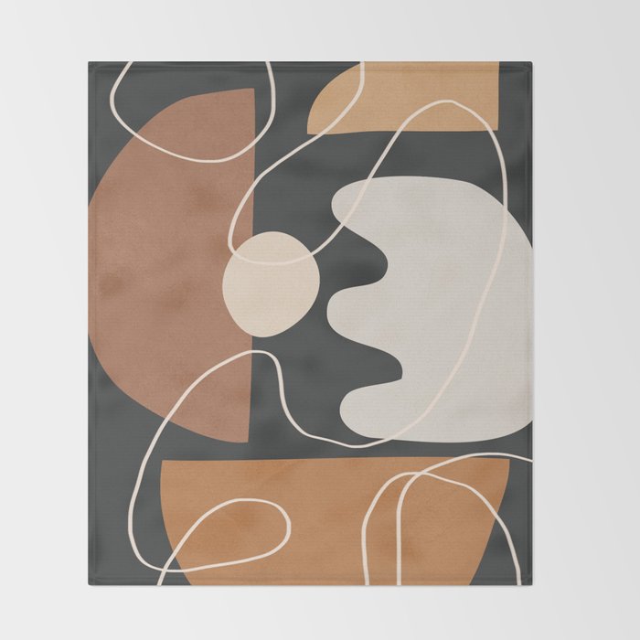 Minimal Colorful Abstract Shapes 5 Throw Blanket Gallery Image 2
