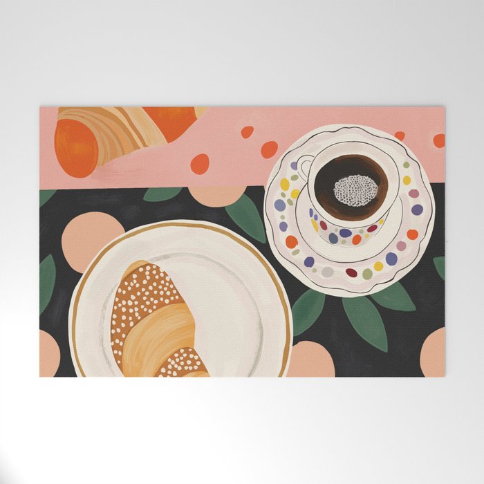 Coffee and Croissant Welcome Mat Gallery Image 1