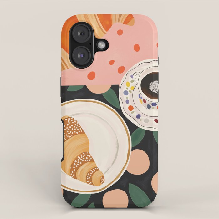 Coffee and Croissant iPhone Case Gallery Image 1