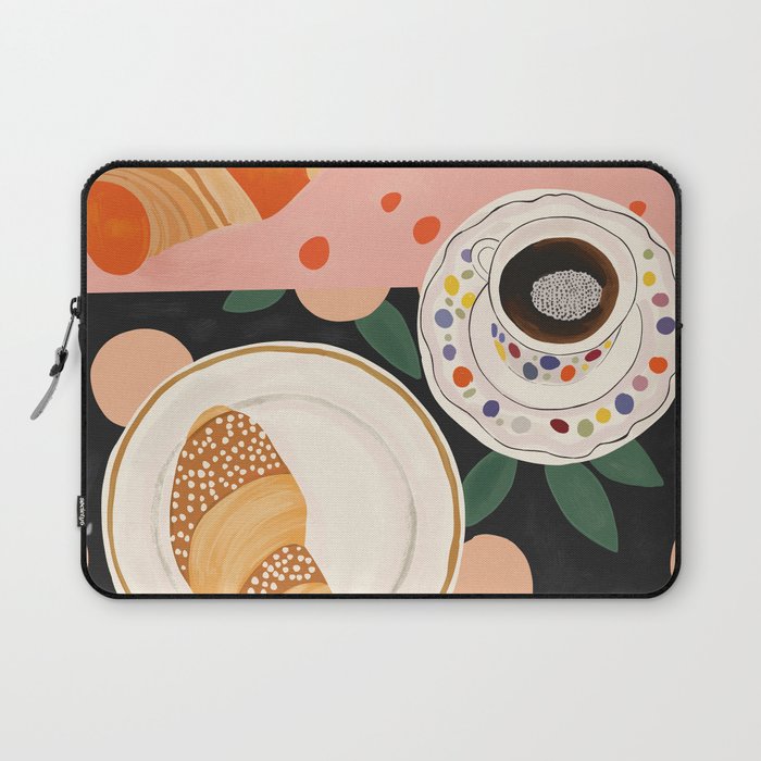 Coffee and Croissant Laptop Sleeve Gallery Image 1