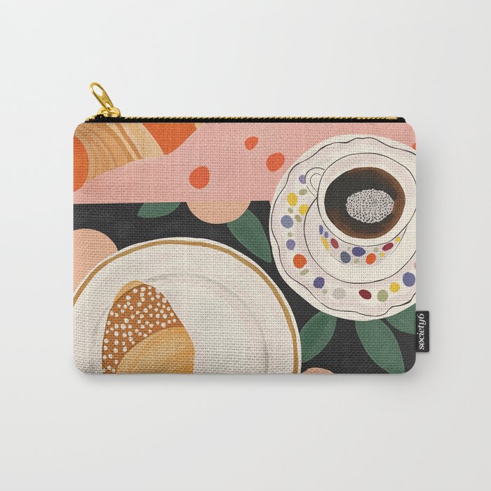 Coffee and Croissant Carry All Pouch Gallery Image 1