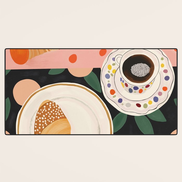 Coffee and Croissant Desk Mat Gallery Image 3