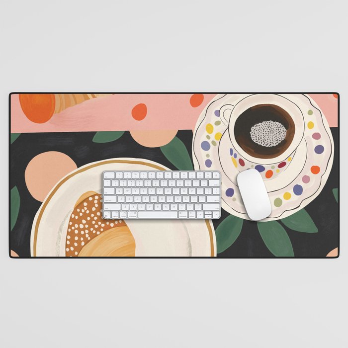 Coffee and Croissant Desk Mat Gallery Image 1