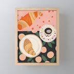Coffee and Croissant Mini Art Print Gallery Image 1