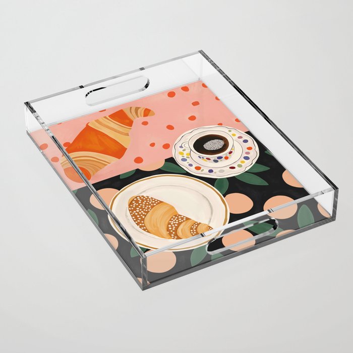 Coffee and Croissant Acrylic Tray Gallery Image 1