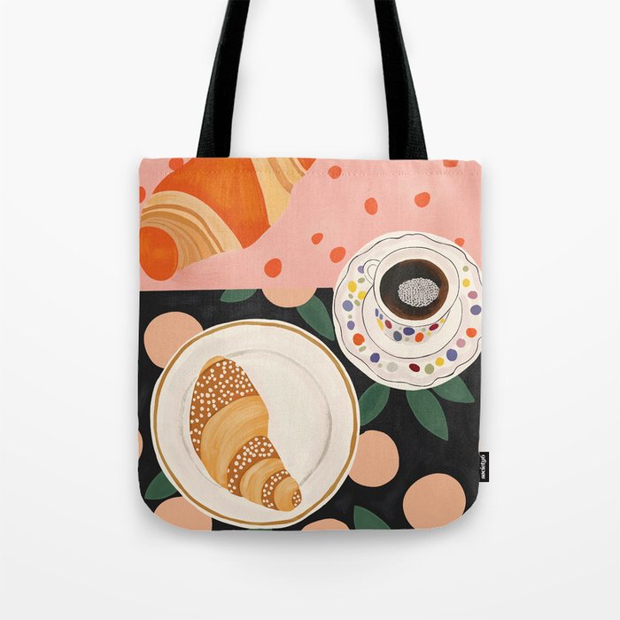 Coffee and Croissant Tote Bag Gallery Image 1