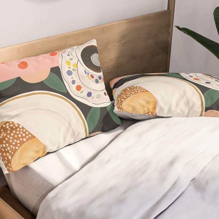 Coffee and Croissant Pillow Sham Gallery Image 2