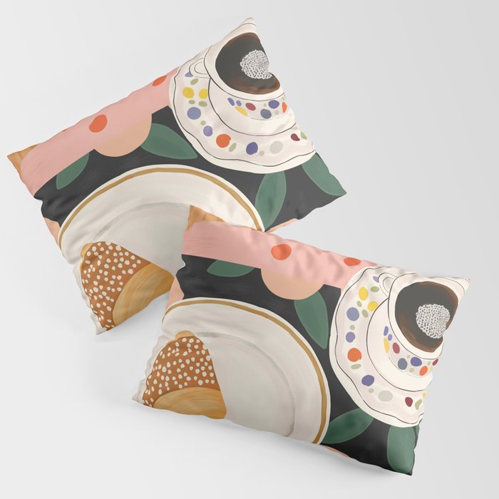 Coffee and Croissant Pillow Sham Gallery Image 3