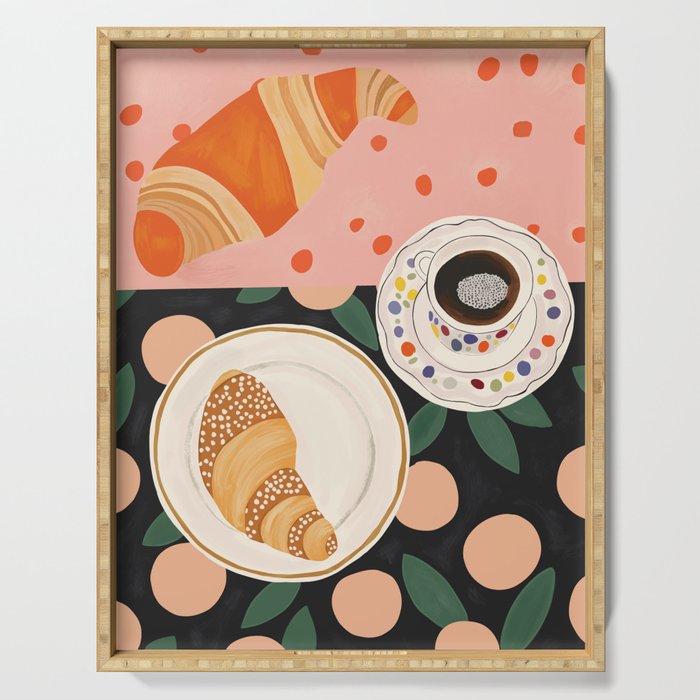 Coffee and Croissant Serving Tray Gallery Image 1