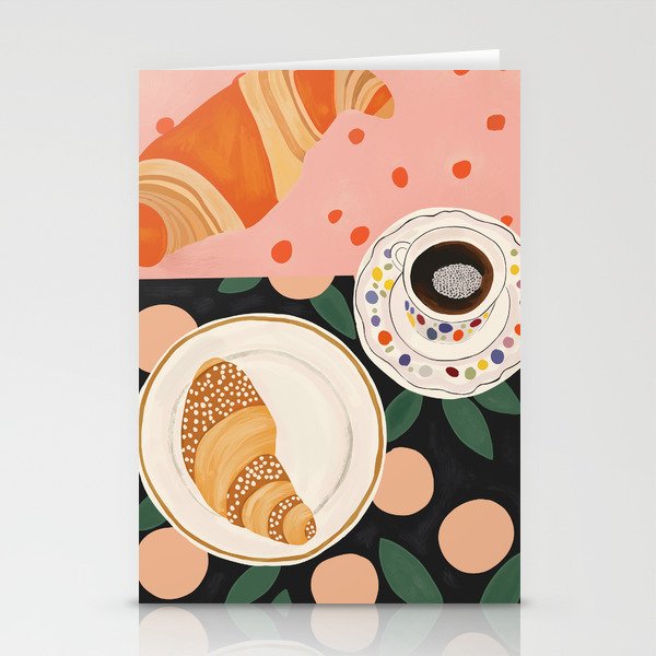 Coffee and Croissant Stationery Card Gallery Image 2