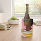 Stylish Woman Holding Goose in Striped Dress Wine Chiller Gallery Image 4