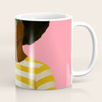 Stylish Woman Holding Goose in Striped Dress Coffee Mug Gallery Image 1