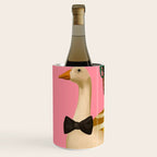 Stylish Woman Holding Goose in Striped Dress Wine Chiller Gallery Image 2