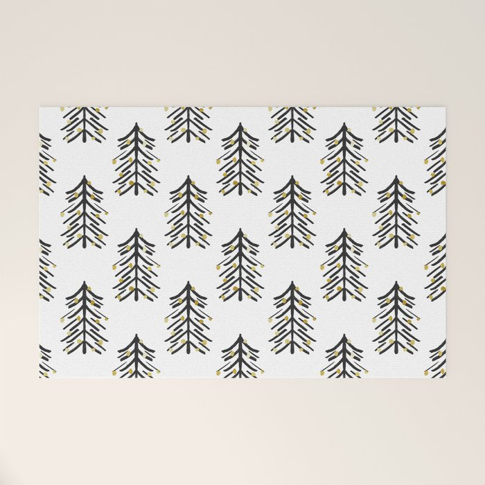 Black and gold spiky tree Welcome Mat Gallery Image 1