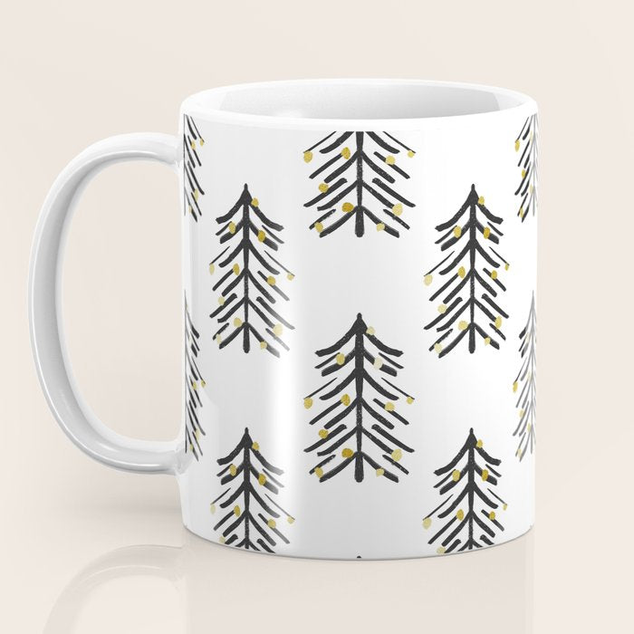 Black and gold spiky tree Coffee Mug Gallery Image 3