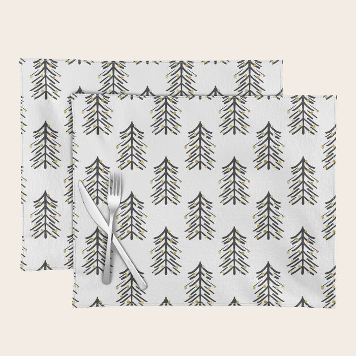 Black and gold spiky tree Placemat Gallery Image 1