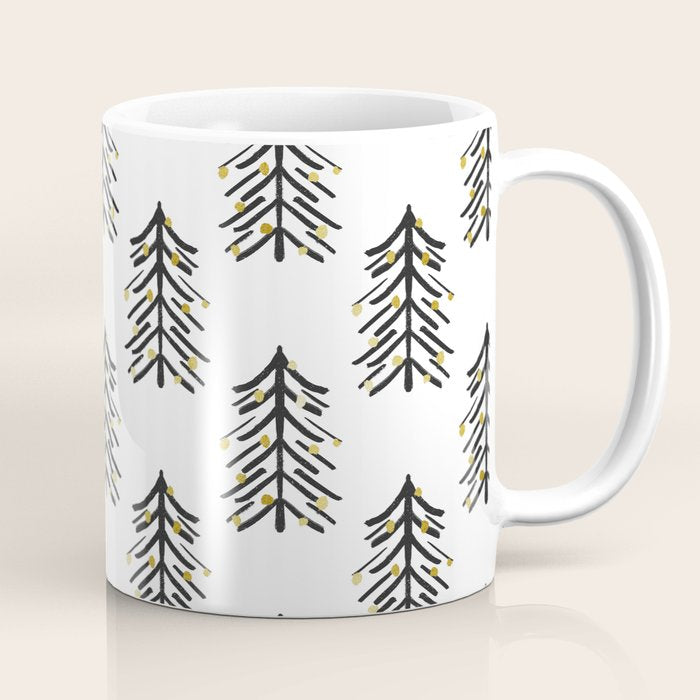 Black and gold spiky tree Coffee Mug Gallery Image 1