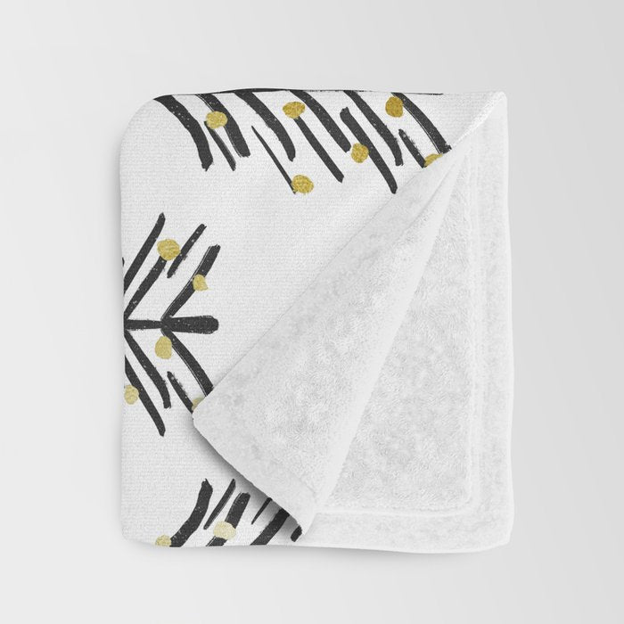 Black and gold spiky tree Throw Blanket Gallery Image 3
