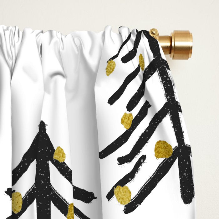 Black and gold spiky tree Window Curtain Gallery Image 2