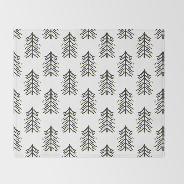 Black and gold spiky tree Throw Blanket Gallery Image 2