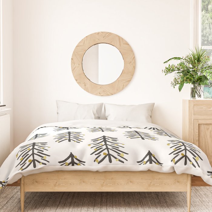 Black and gold spiky tree Duvet Cover Gallery Image 3