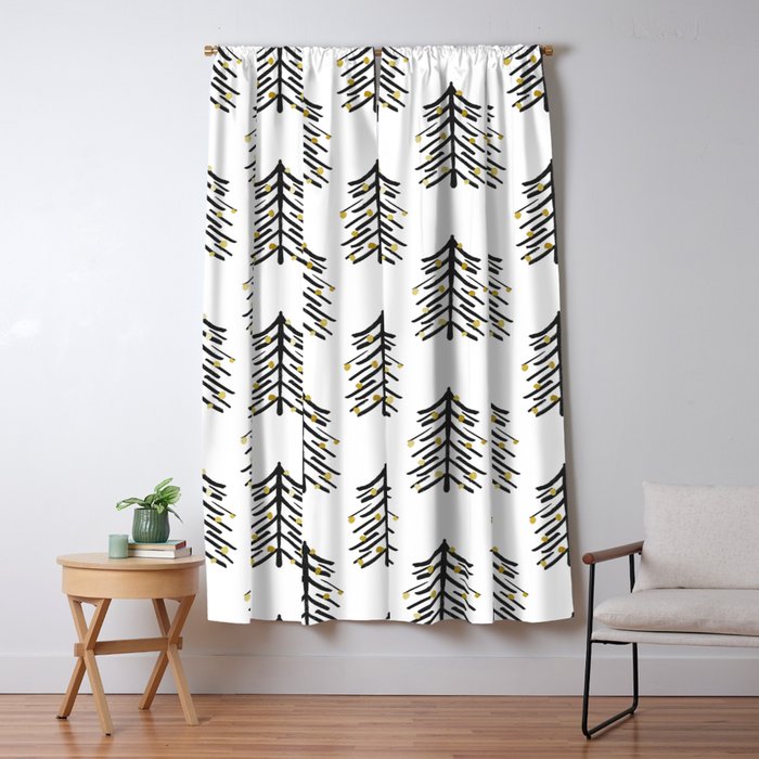 Black and gold spiky tree Window Curtain Gallery Image 5
