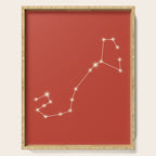 Scorpio Zodiac Star Constellation Line Art Red Serving Tray Gallery Image 1