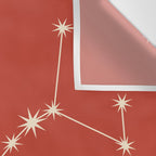 Scorpio Zodiac Star Constellation Line Art Red Wall Tapestry Gallery Image 3