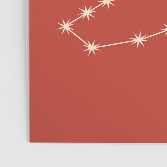 Scorpio Zodiac Star Constellation Line Art Red Poster Gallery Image 3