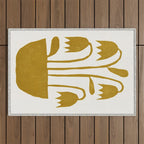 Linocut Tulips #1 Outdoor Rug Gallery Image 1