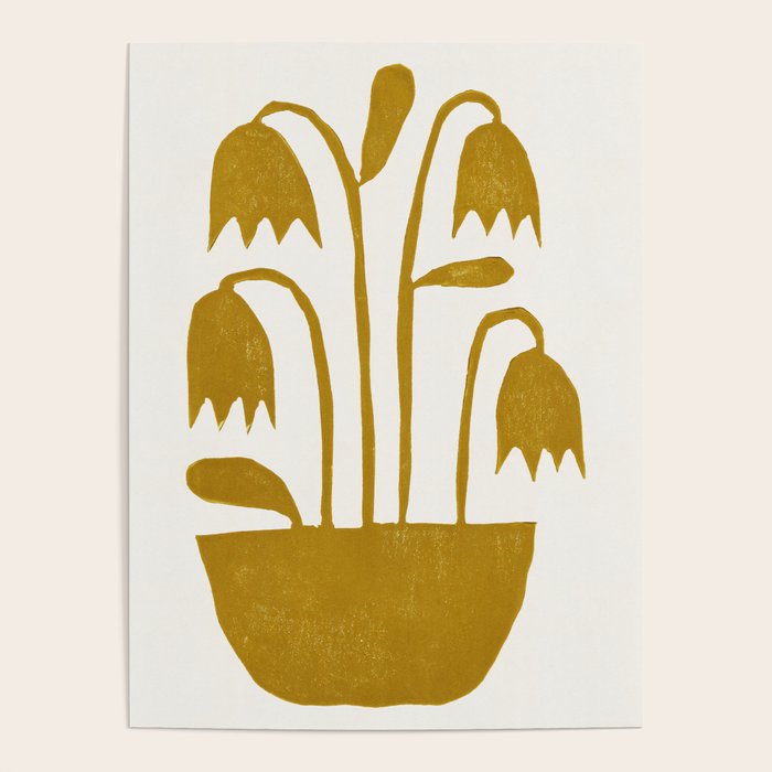 Linocut Tulips #1 Poster Gallery Image 4