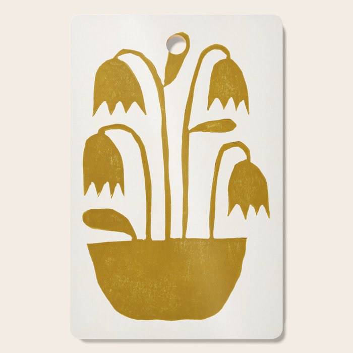 Linocut Tulips #1 Cutting Board Gallery Image 1