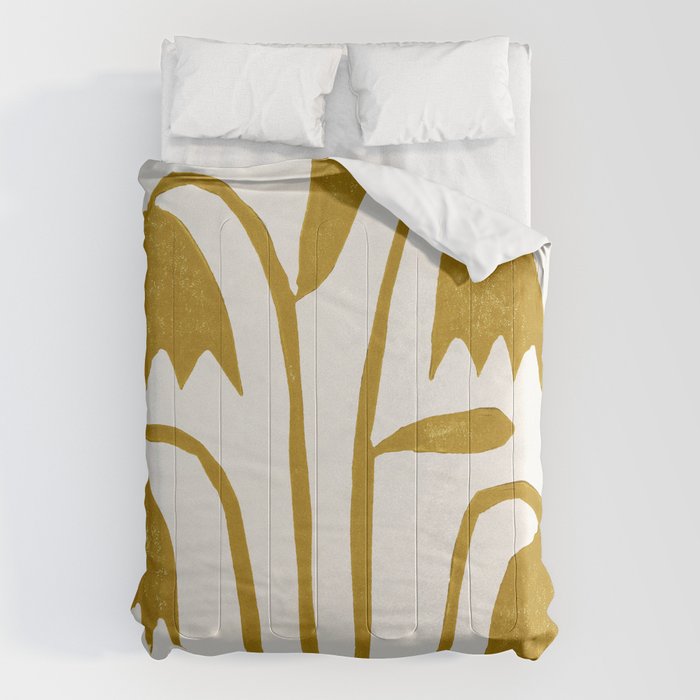 Linocut Tulips #1 Comforter Gallery Image 6