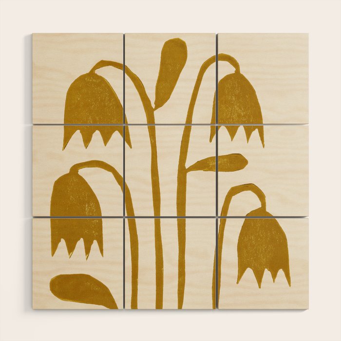 Linocut Tulips #1 Wood Wall Art Gallery Image 1